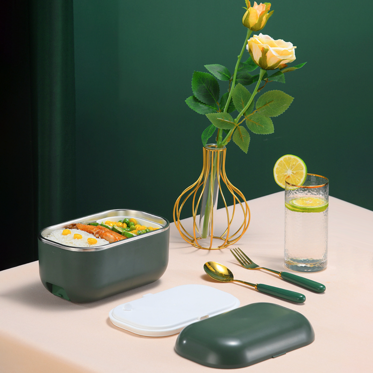 Fresh Meal Electric Hot Lunch Box Green Nestasia