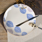 House of Eden Patterned Leaf Dinner Plate 11 Inch Nestasia