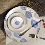 House of Eden Patterned Leaf Dinner Plate 11 Inch Nestasia