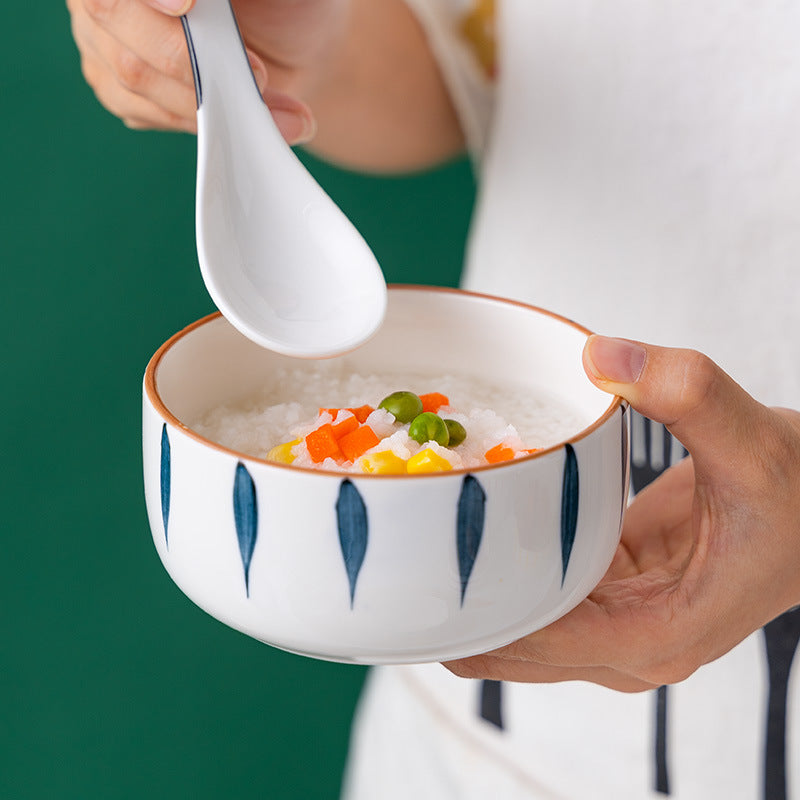 Teardrop Ceramic Soup Bowl Blue Nestasia