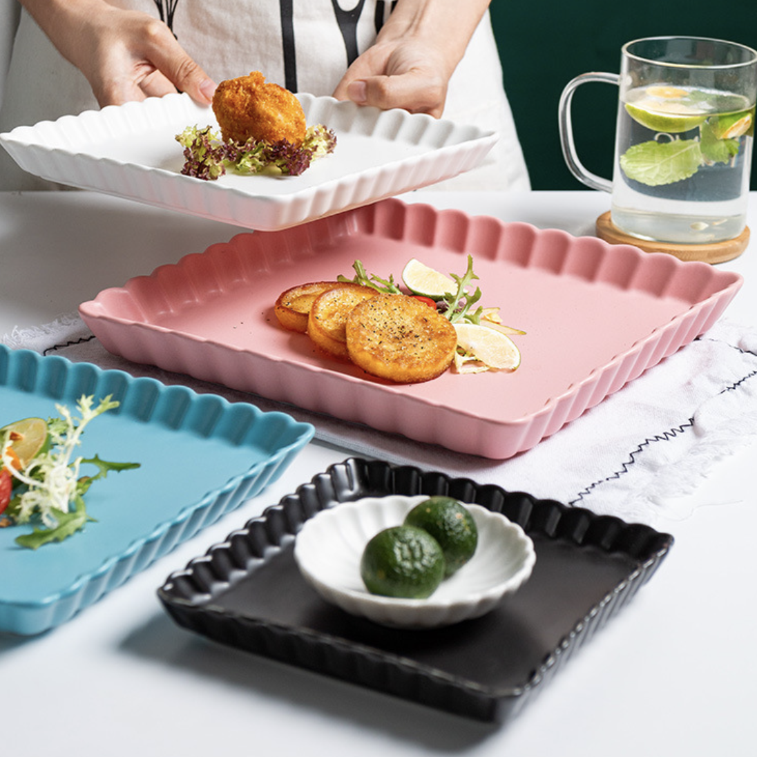 Black Berry Square Snack Dish 6 Inch Nestasia