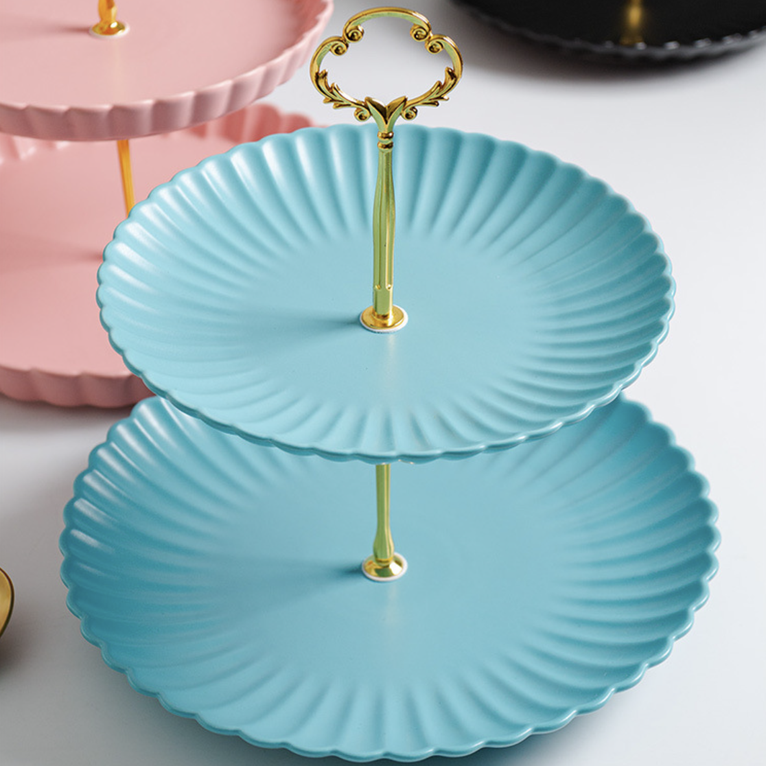 True Blue 2-tier Cupcake Stand Nestasia