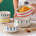 Teardrop Ceramic Soup Bowl Blue Nestasia