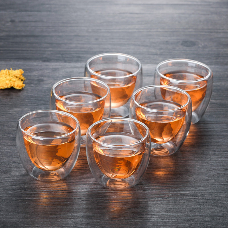 Glass Kettle With Double Wall Tea Cups Nestasia