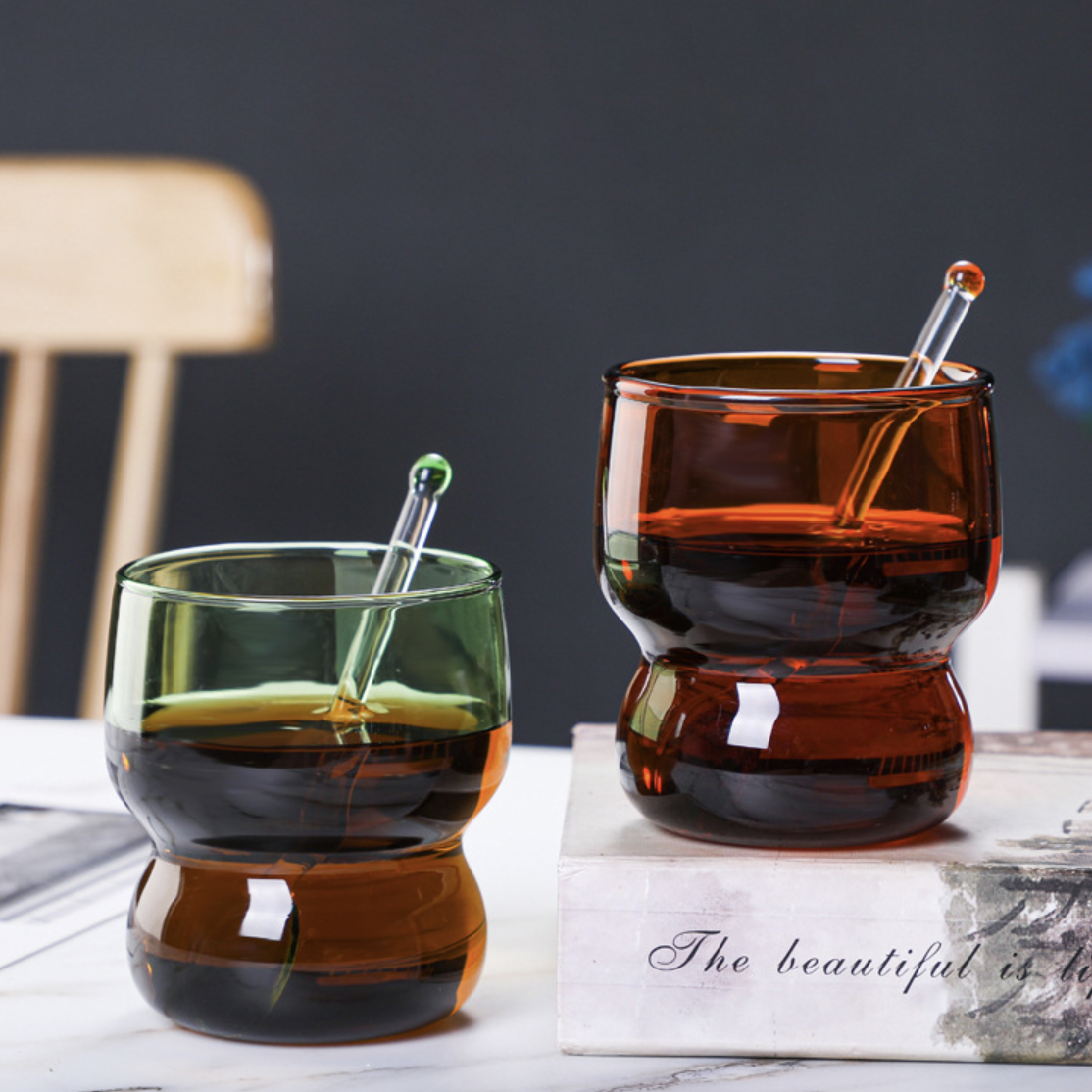 Transparent Borosilicate Glass Tumbler Amber Nestasia