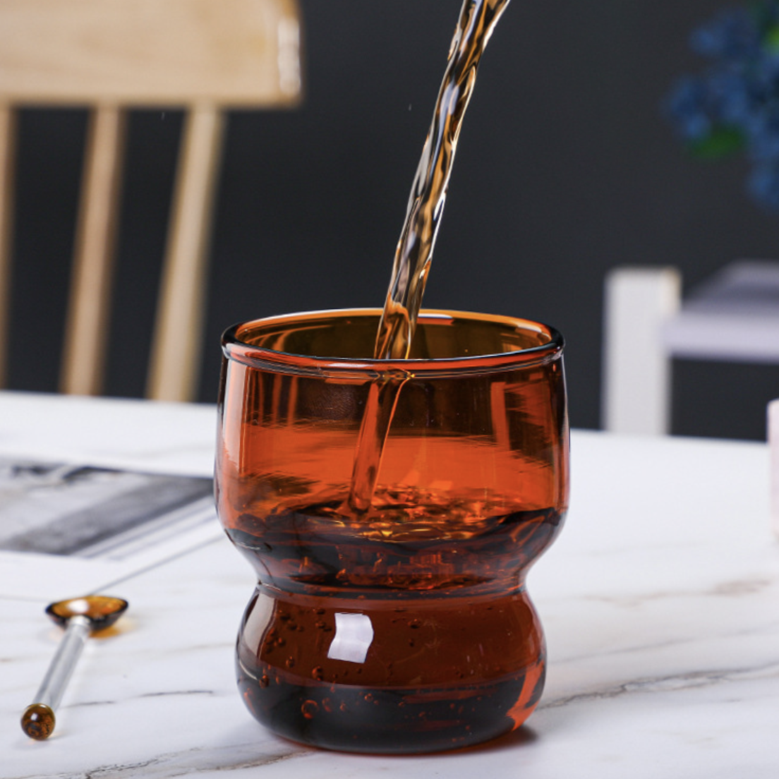 Transparent Borosilicate Glass Tumbler Amber Nestasia