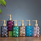 Lea Green Textured Glass Dispenser With Nozzle Nestasia