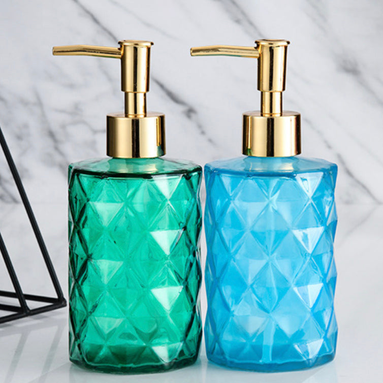Ocean Blue Textured Glass Dispenser With Nozzle Nestasia