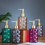 Regal Pink Textured Glass Dispenser With Nozzle Nestasia