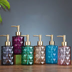 Ocean Blue Textured Glass Dispenser With Nozzle Nestasia