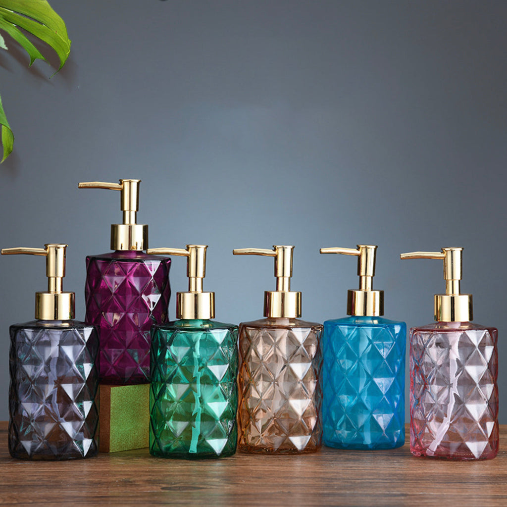 Regal Pink Textured Glass Dispenser With Nozzle Nestasia