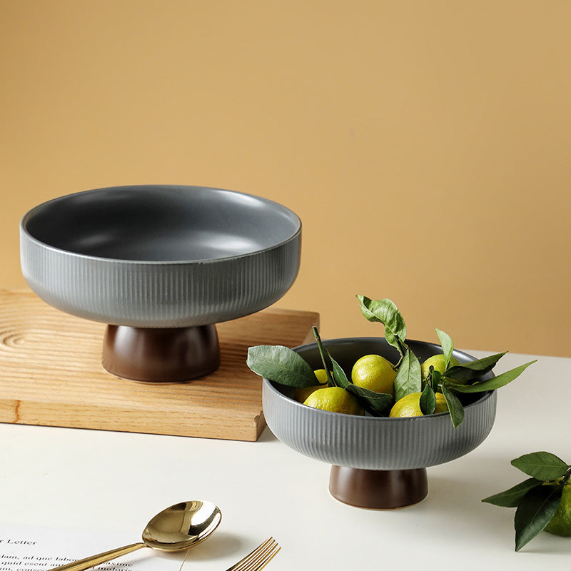Asphalt Grey Fruit Pedestal Bowl Small Nestasia