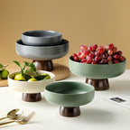 Asphalt Grey Fruit Pedestal Bowl Small Nestasia