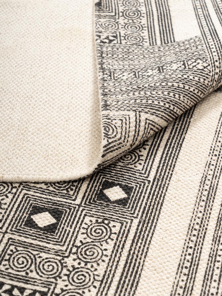 Frost Cotton Printed Rug Contrast Living