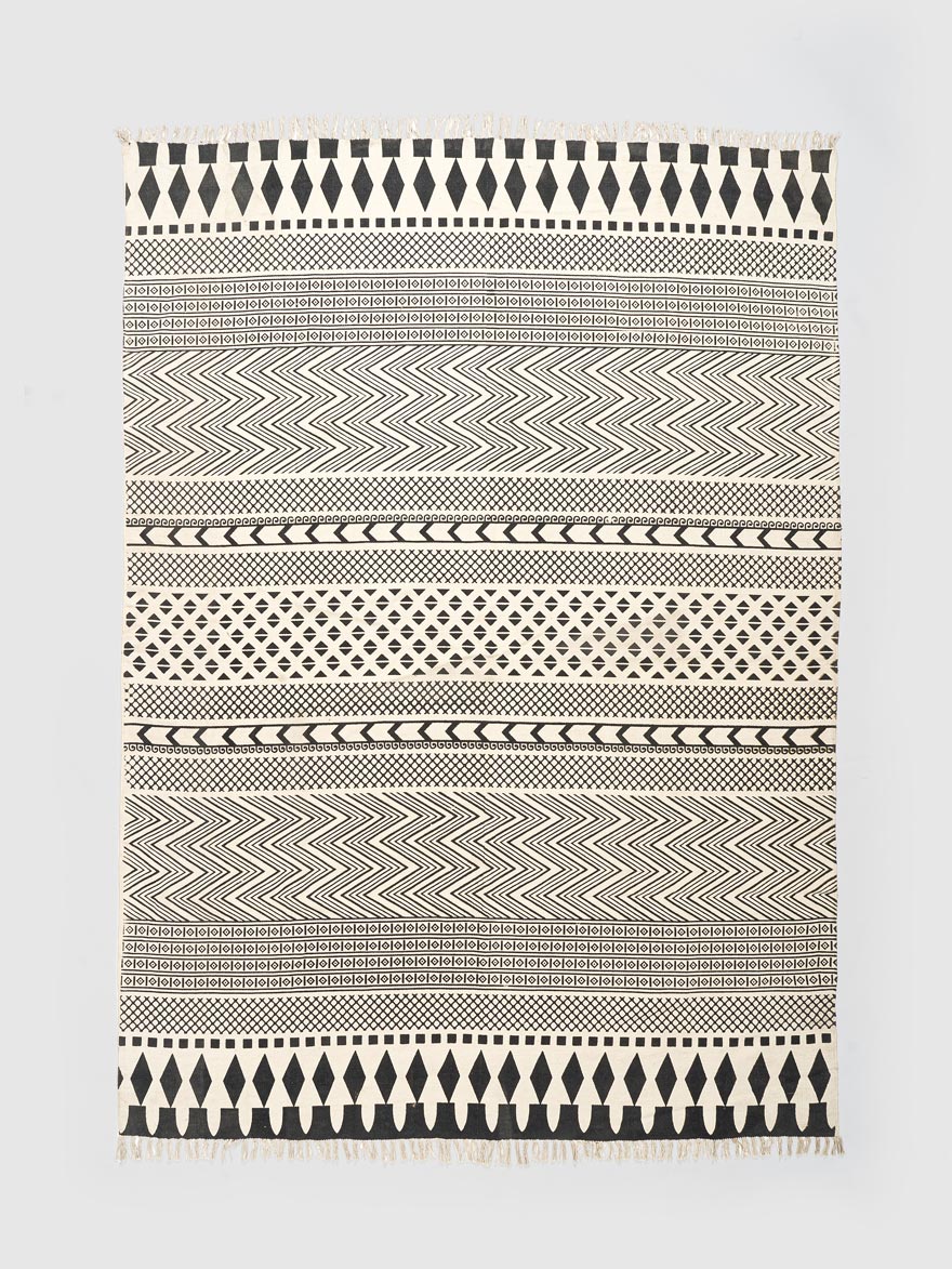 Bane Cotton Printed Rug Contrast Living
