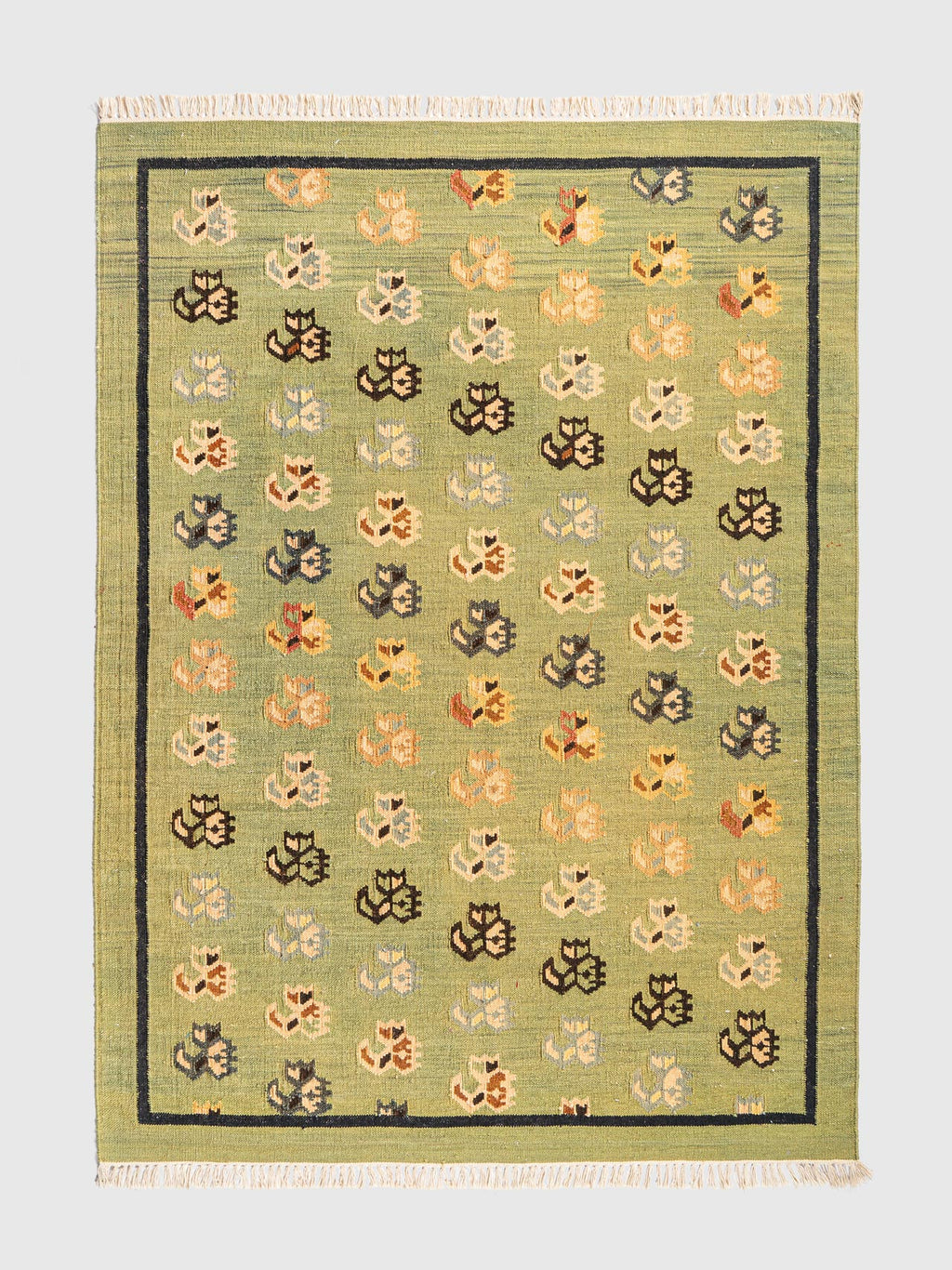 Celadon Drift Jute Killim Rug Contrast Living