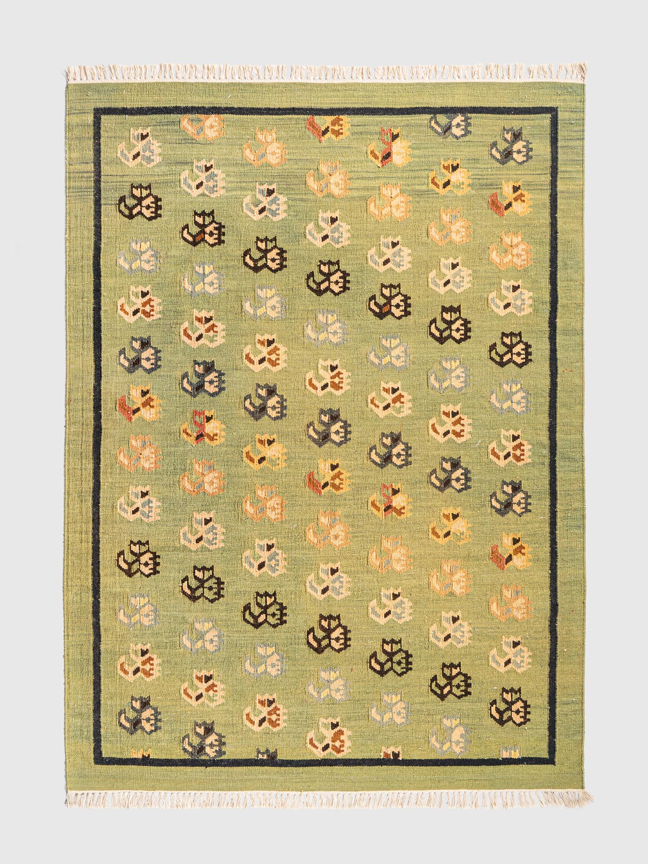 Celadon Drift Jute Killim Rug Contrast Living