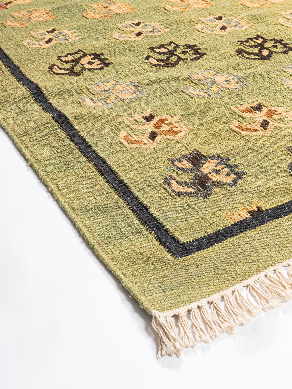 Celadon Drift Jute Killim Rug Contrast Living