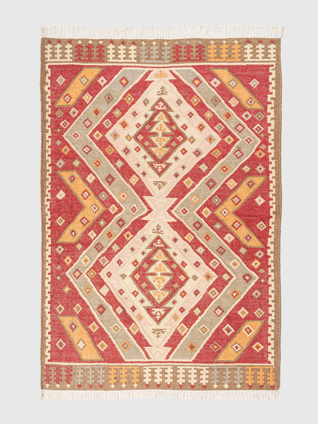 Granada Crest Jute Kilim Rug Contrast Living