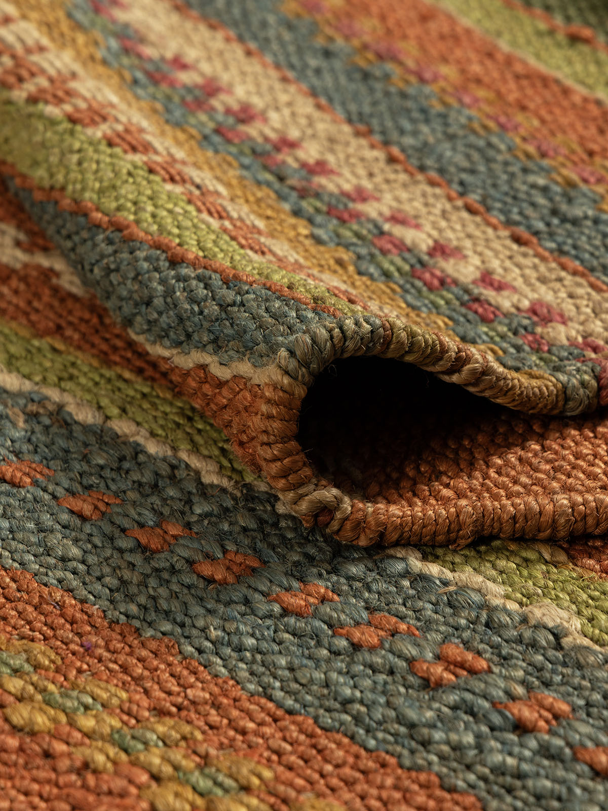 Hirai Jute Sumak Runner Contrast Living