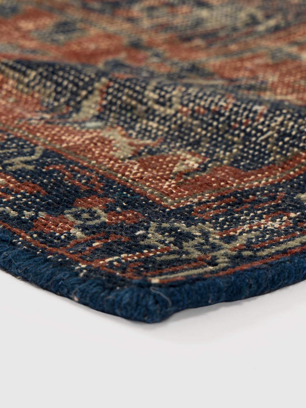 Mandiora Wool Knotted Floor Mat Contrast Living