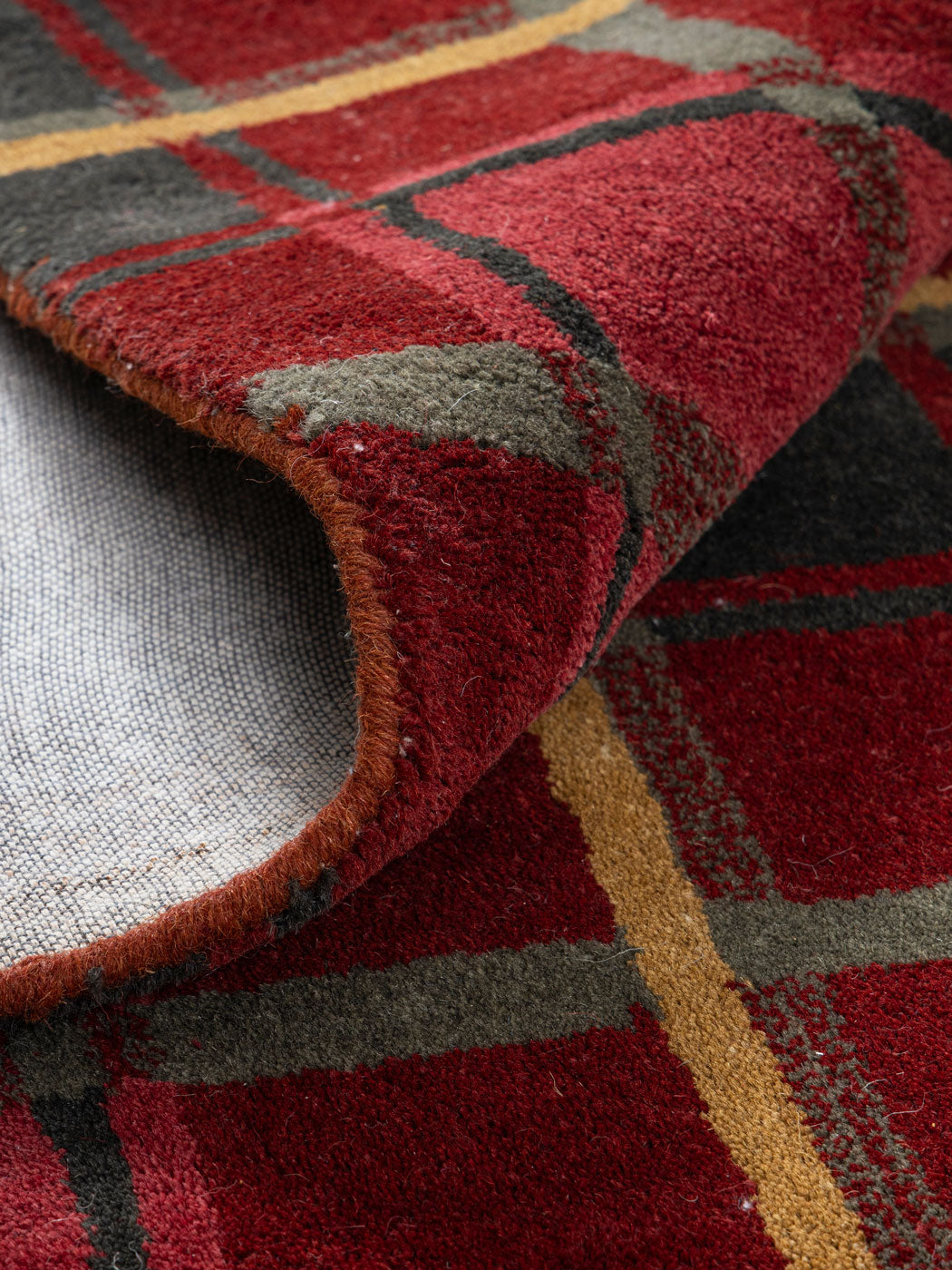 Kazerun Wool Patch Tufted Carpet Contrast Living