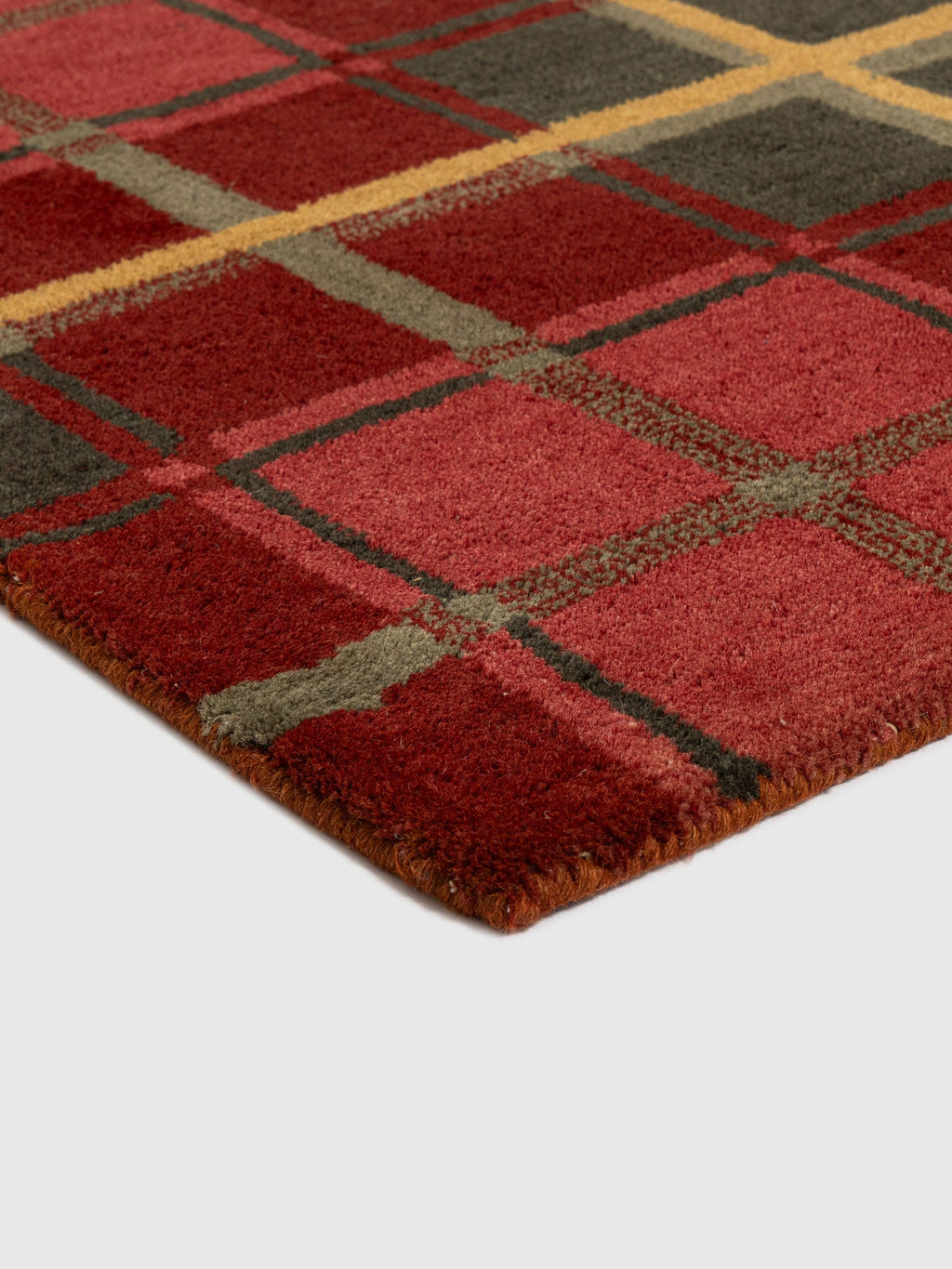 Kazerun Wool Patch Tufted Carpet Contrast Living