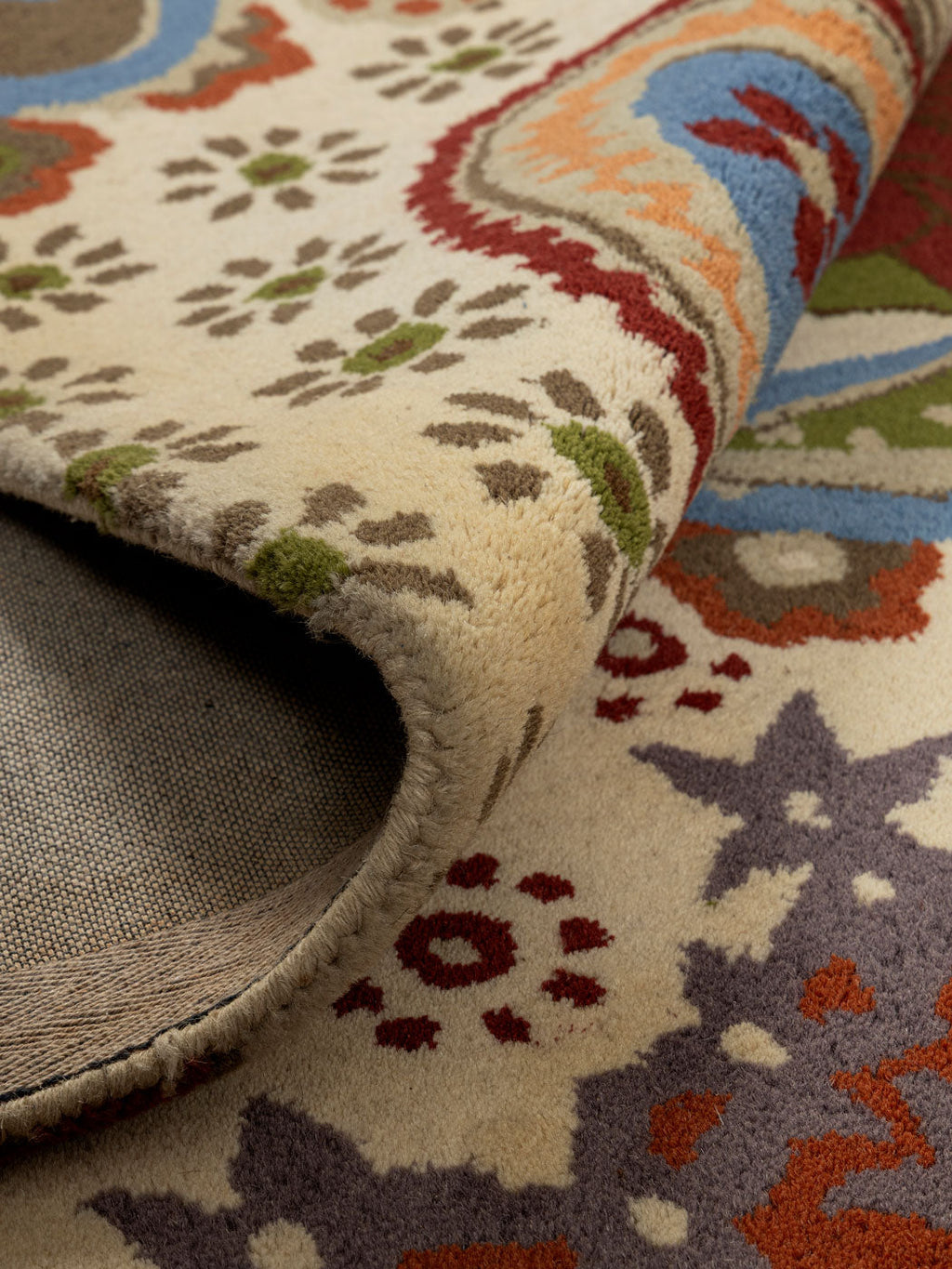 Kerman Wool Patch Tufted Carpet Contrast Living