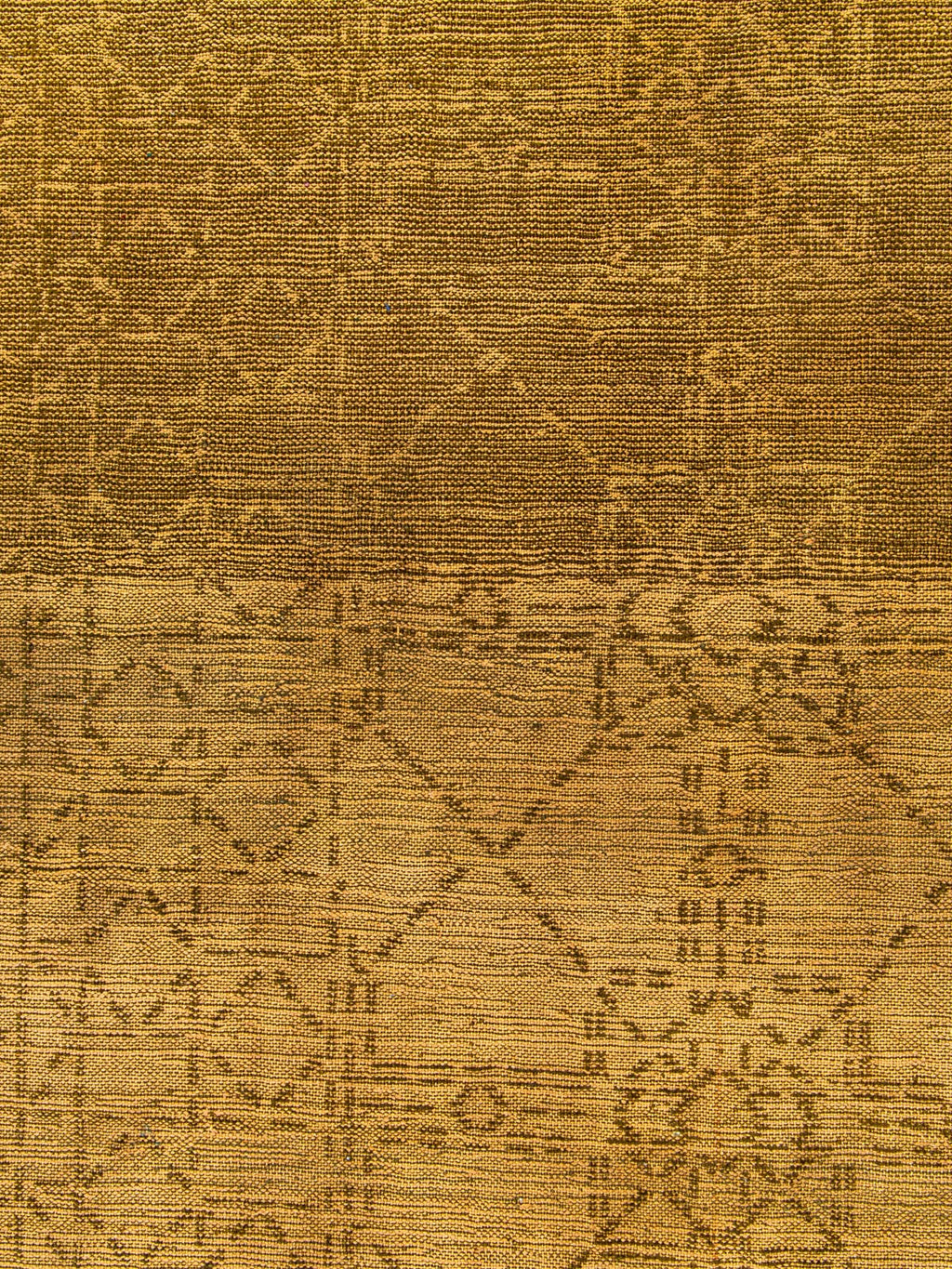 Ochre Geometry Wool Knotted Carpet Contrast Living