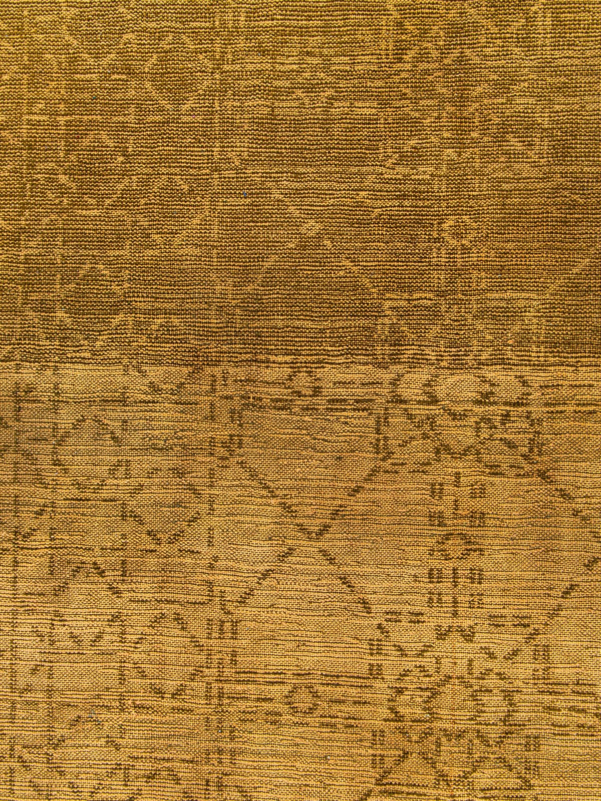 Ochre Geometry Wool Knotted Carpet Contrast Living