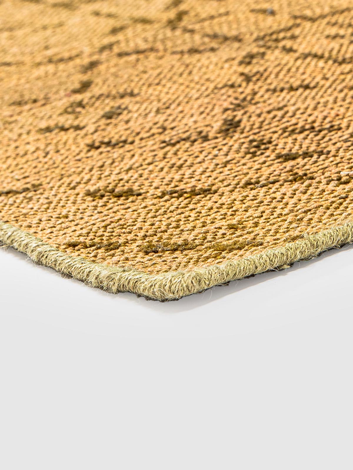 Ochre Geometry Wool Knotted Carpet Contrast Living