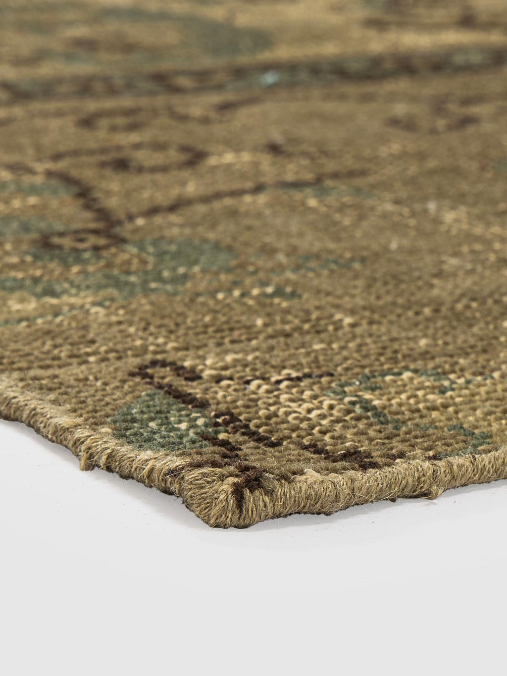 Ruetique Wool Knotted Carpet Contrast Living