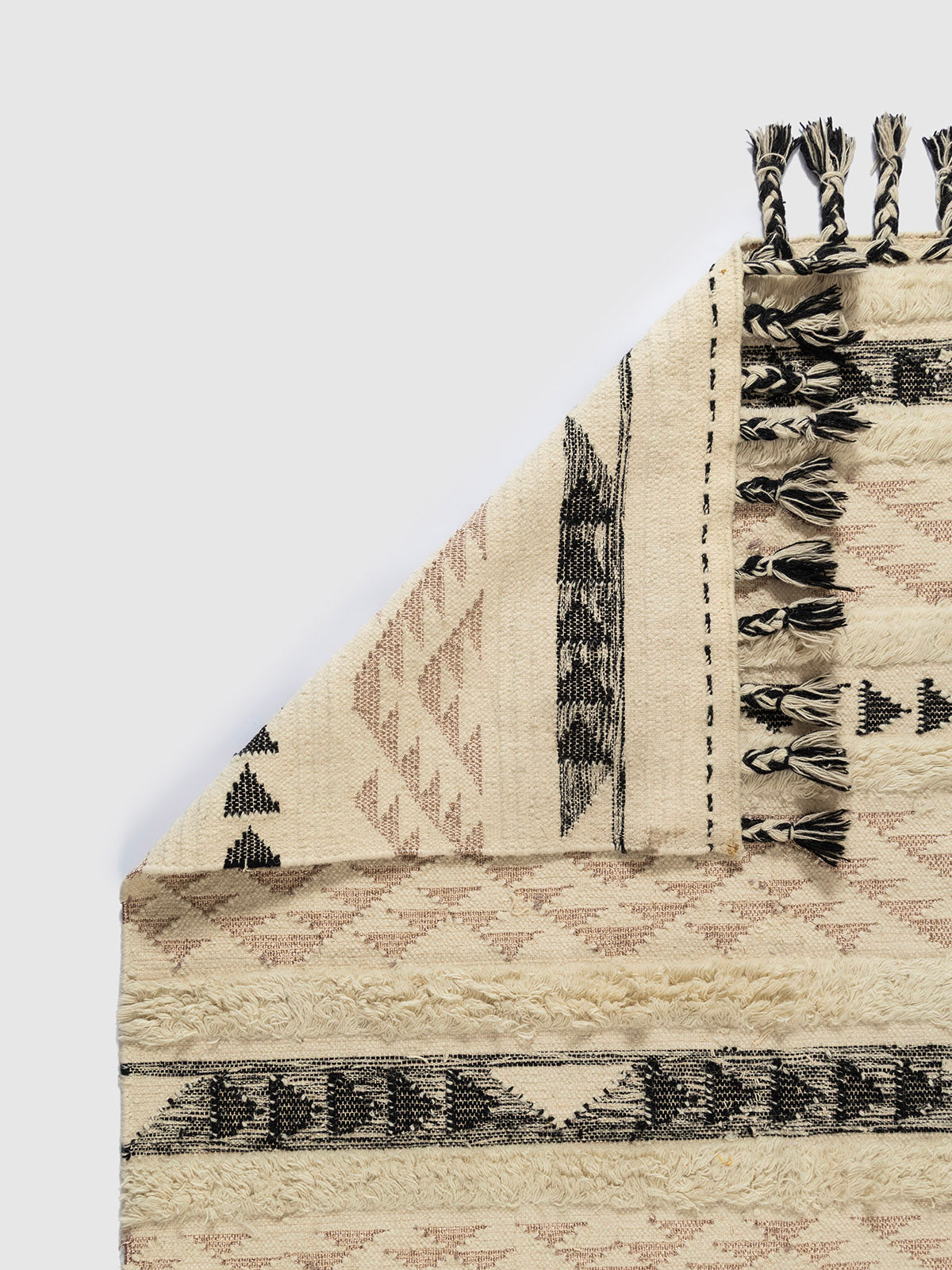 Adachi Wool Cotton Rug Contrast Living