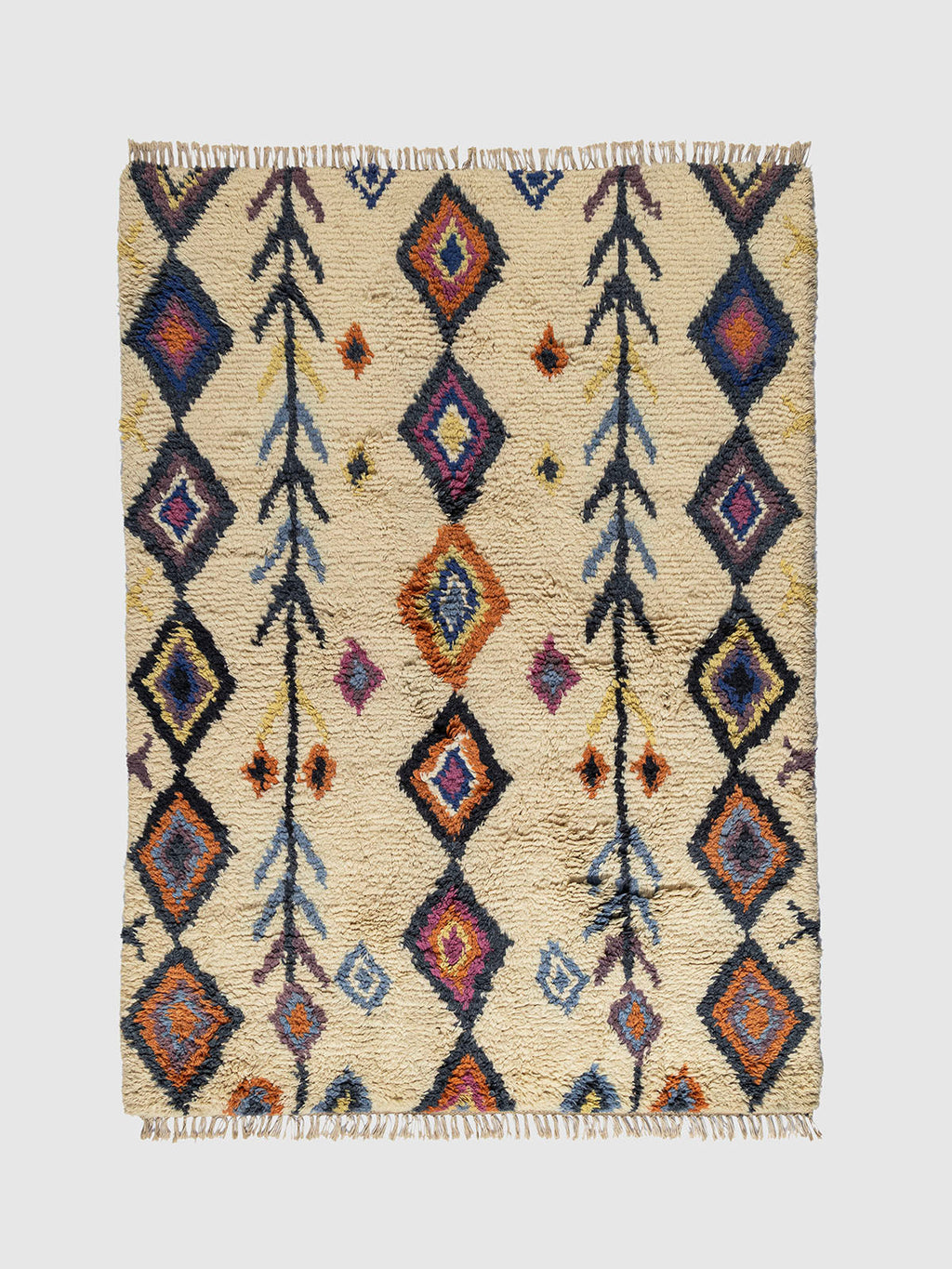 Rokucho Wool Cotton Shaggy Rug Contrast Living