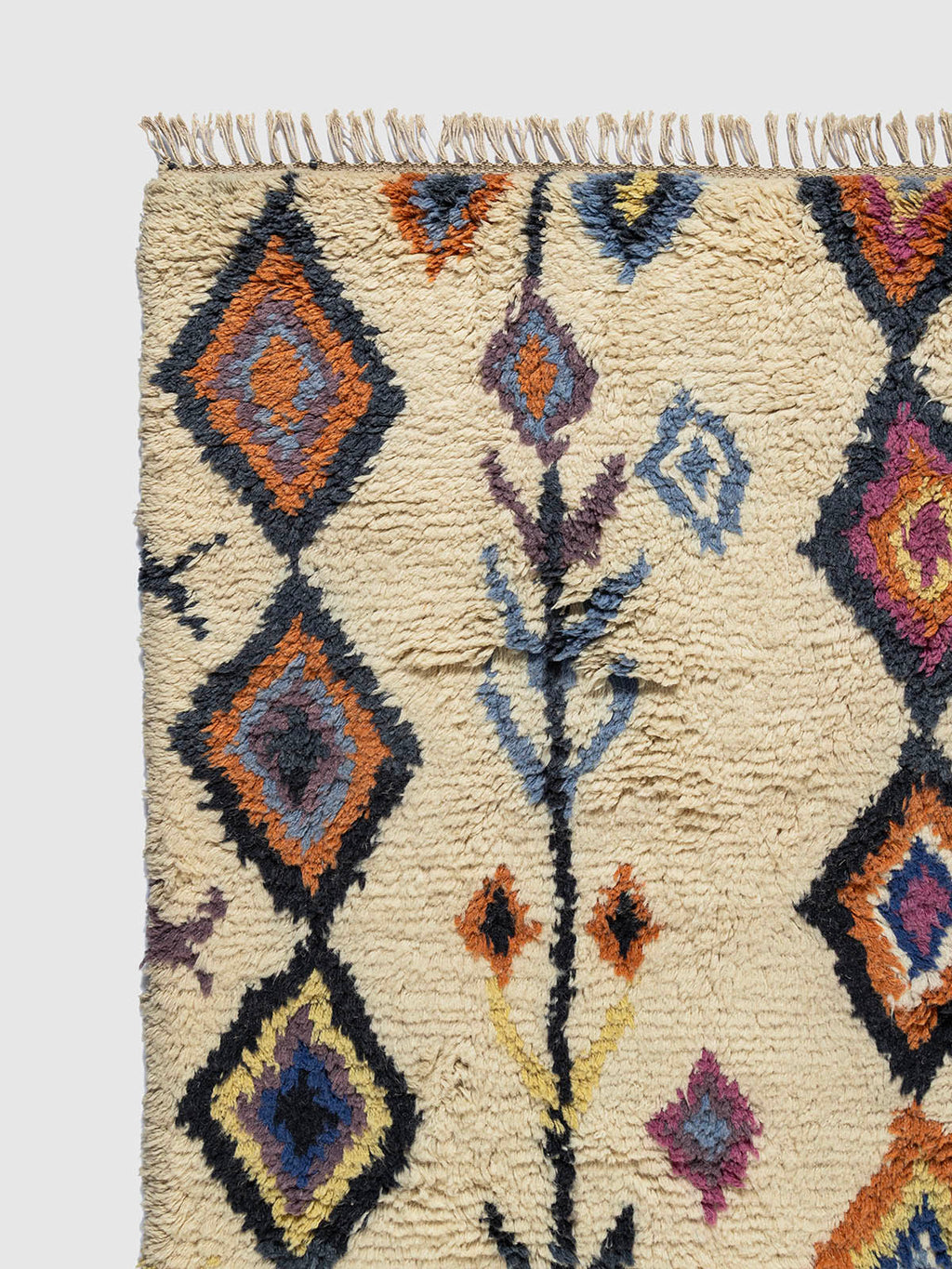 Rokucho Wool Cotton Shaggy Rug Contrast Living