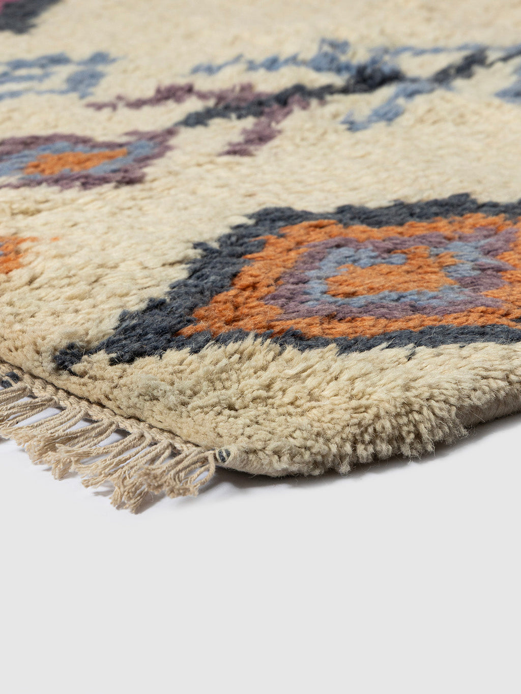 Rokucho Wool Cotton Shaggy Rug Contrast Living