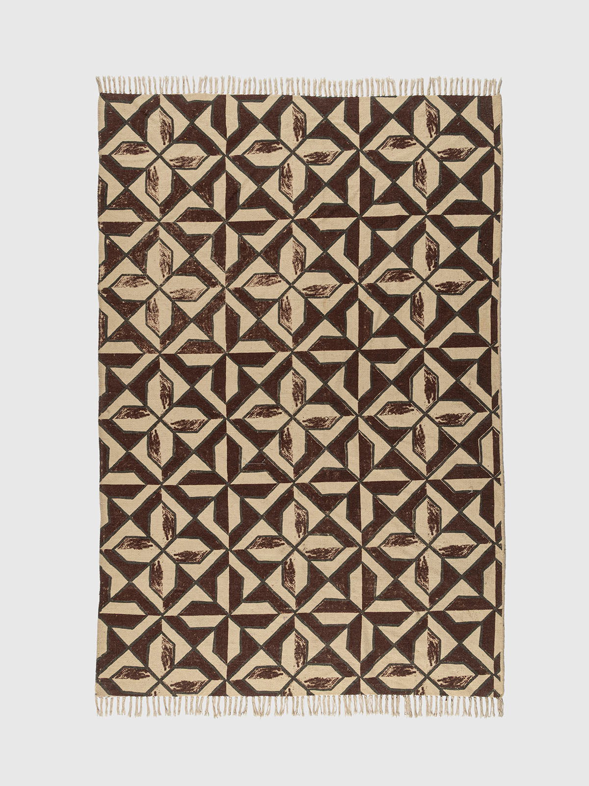 Kashida Wool Printed Rug Contrast Living