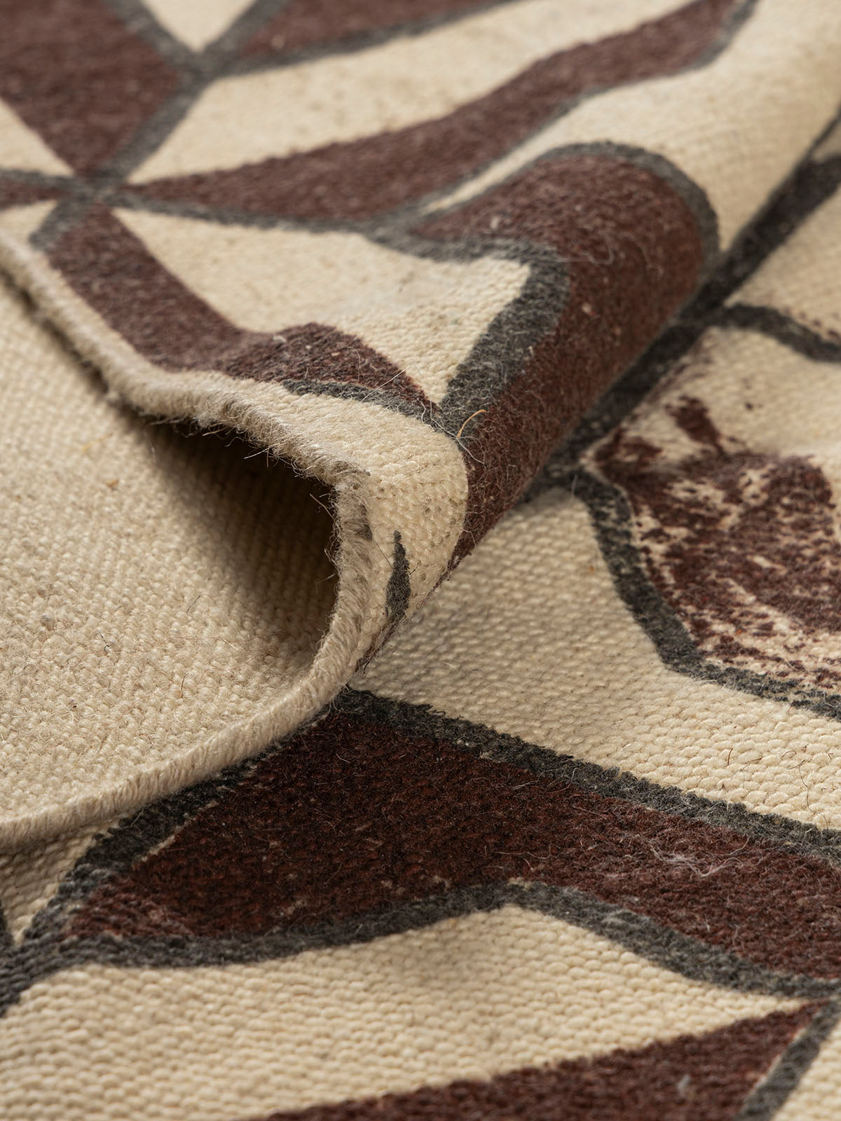 Kashida Wool Printed Rug Contrast Living