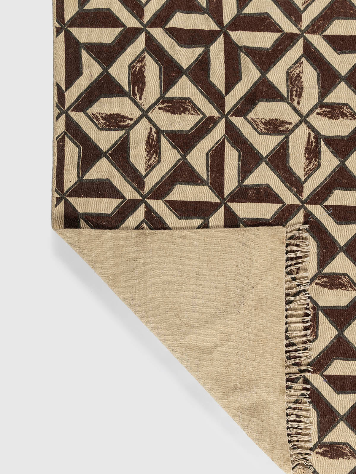 Kashida Wool Printed Rug Contrast Living