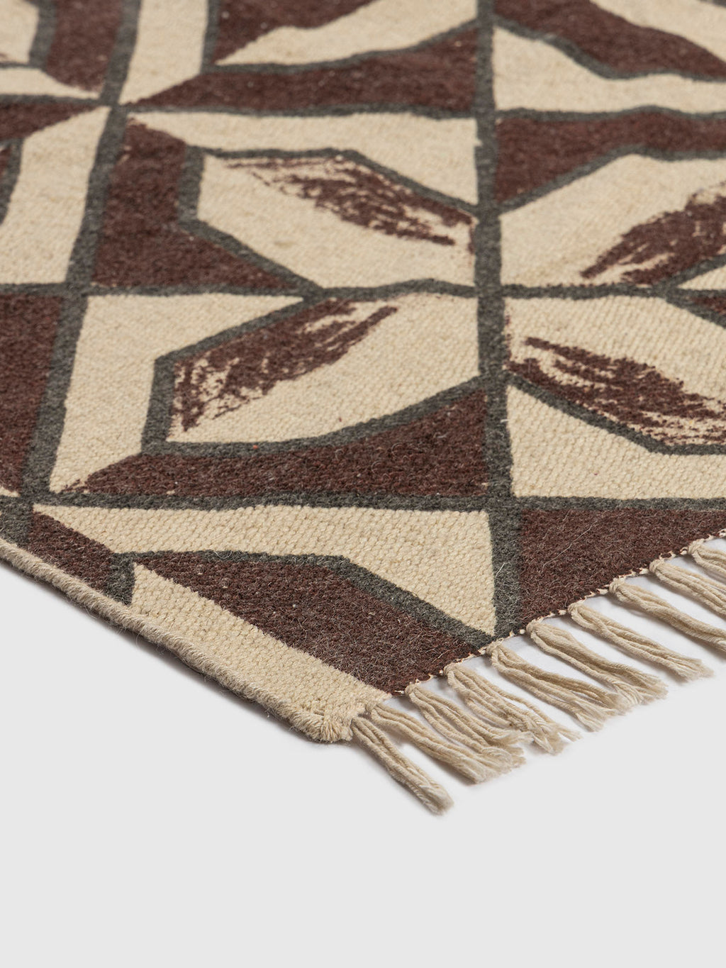 Kashida Wool Printed Rug Contrast Living