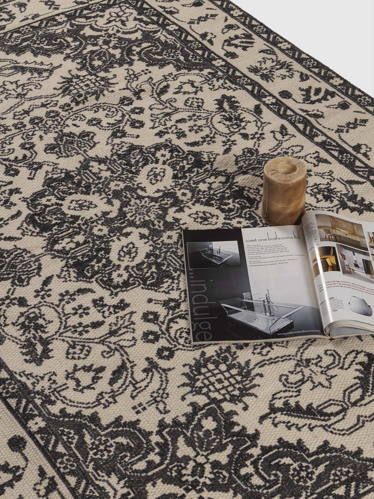 Vanaangan Wool Printed Rug Contrast Living