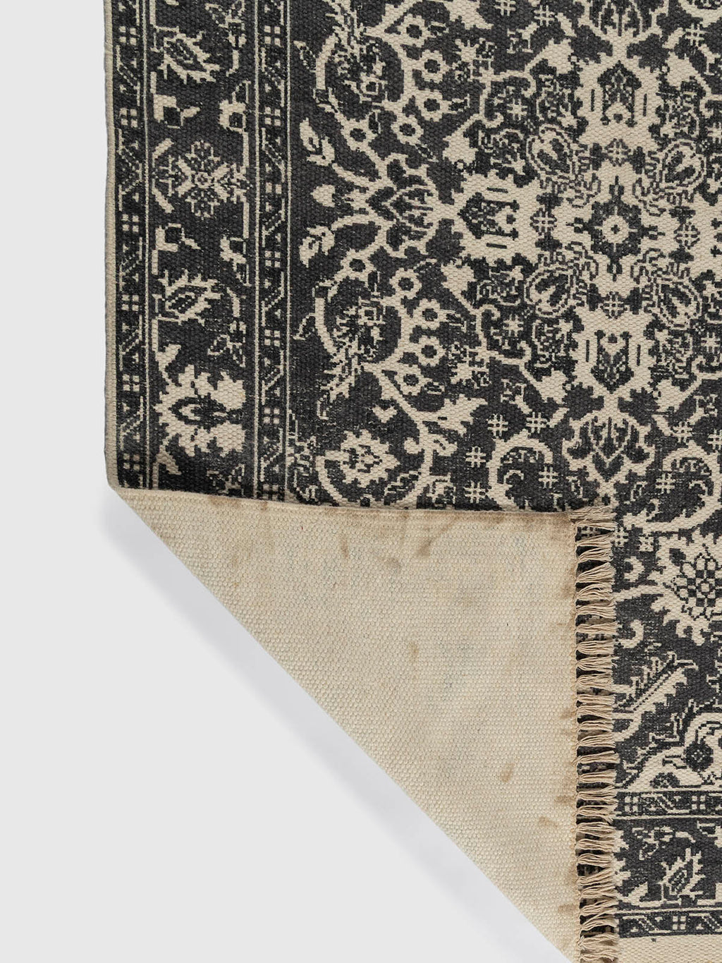 Charbagh Wool Printed Rug Contrast Living
