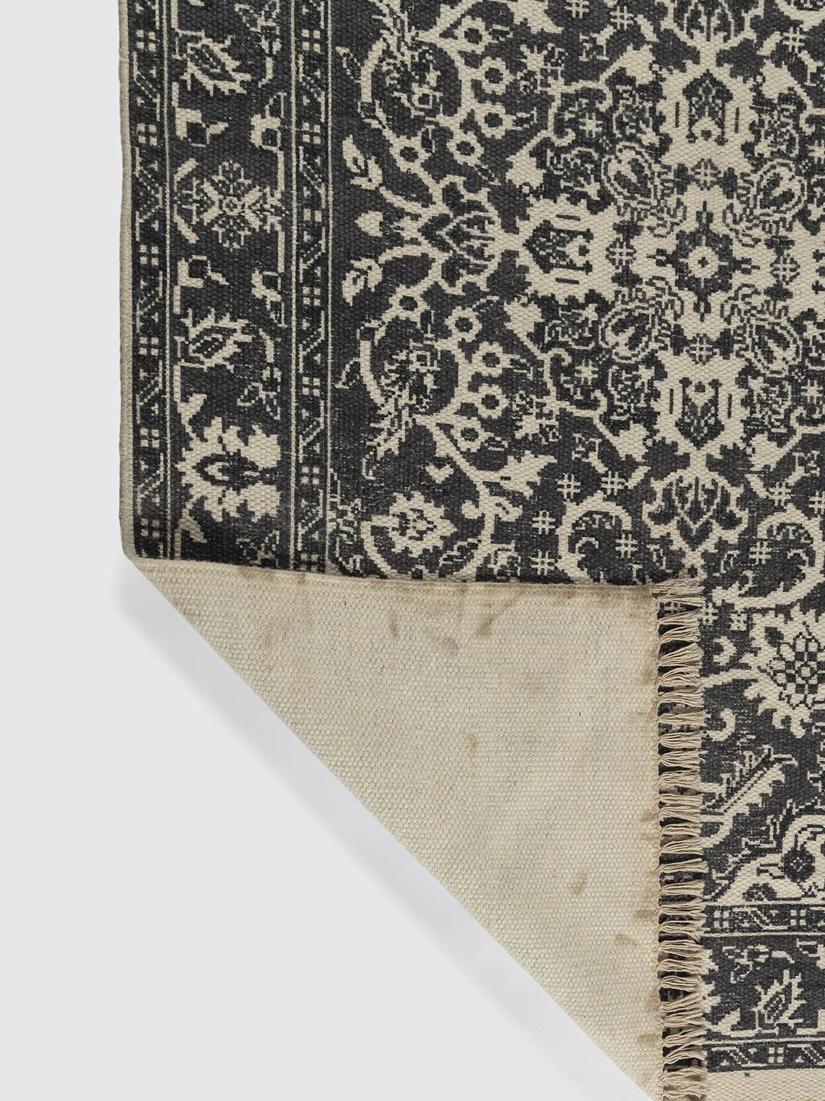 Charbagh Wool Printed Rug Contrast Living