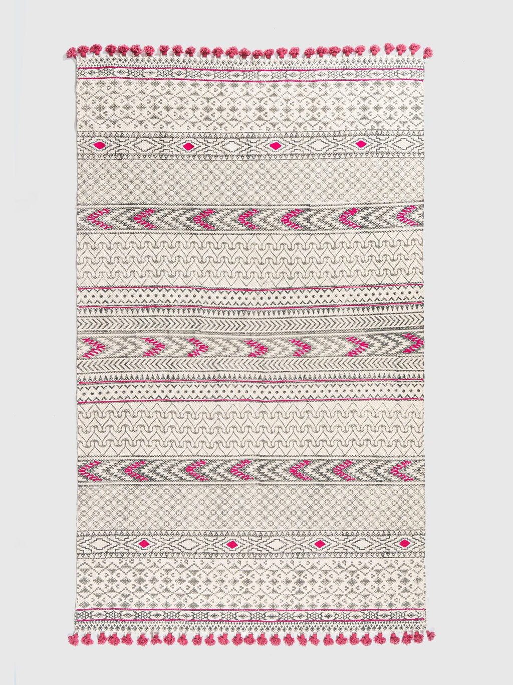 Fuchsia Trail Printed Rug Contrast Living