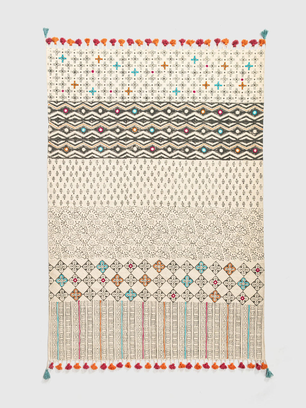 Tabchen Cotton Printed Rug Contrast Living
