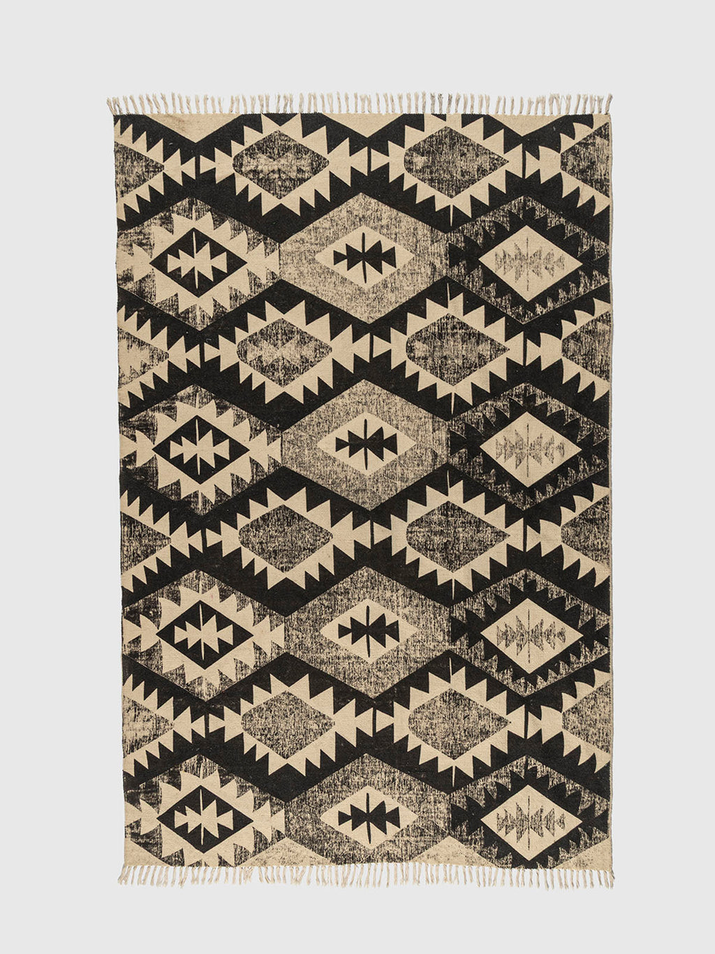 Naqqashi Wool Printed Rug Contrast Living