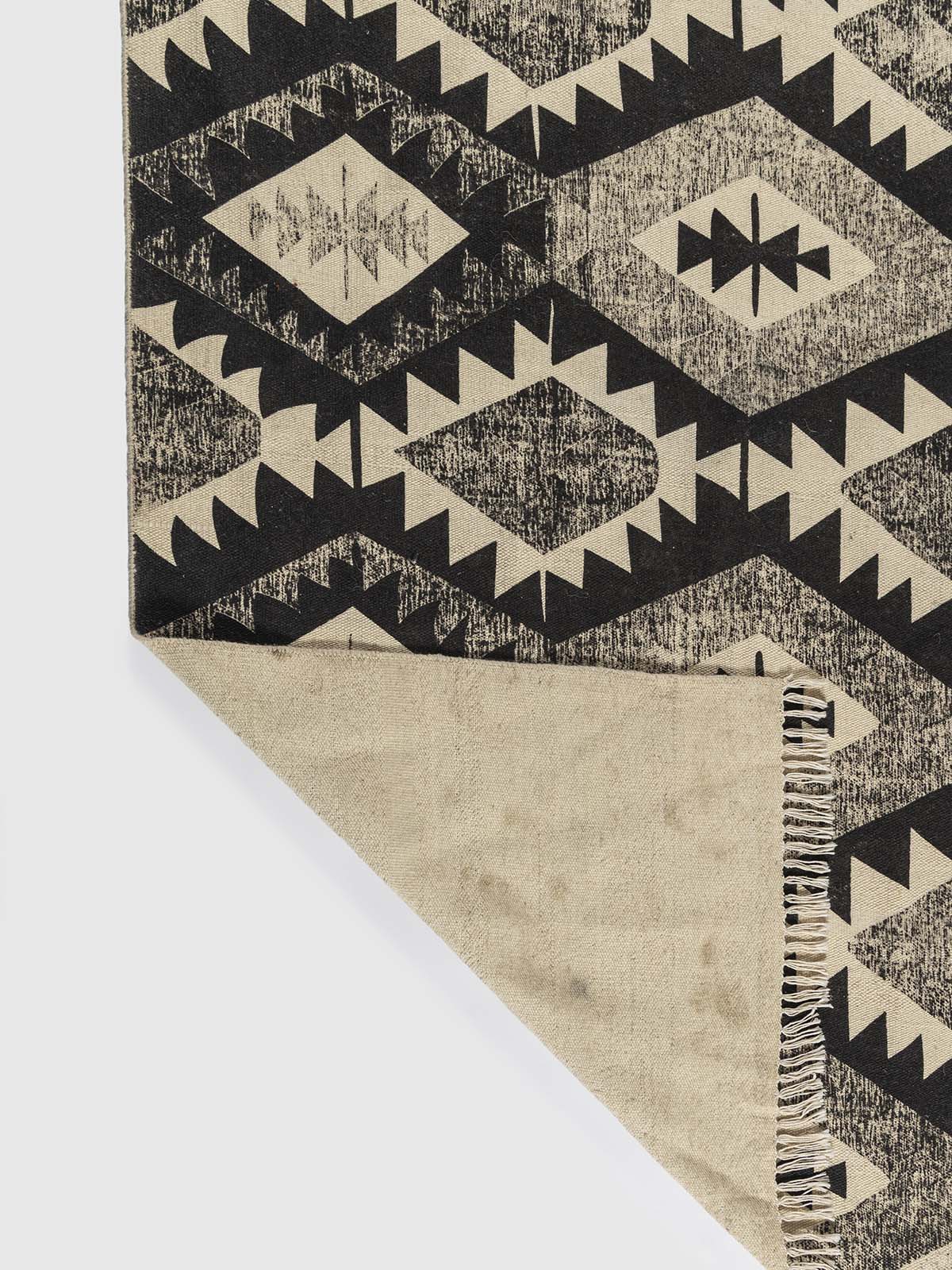 Naqqashi Wool Printed Rug Contrast Living