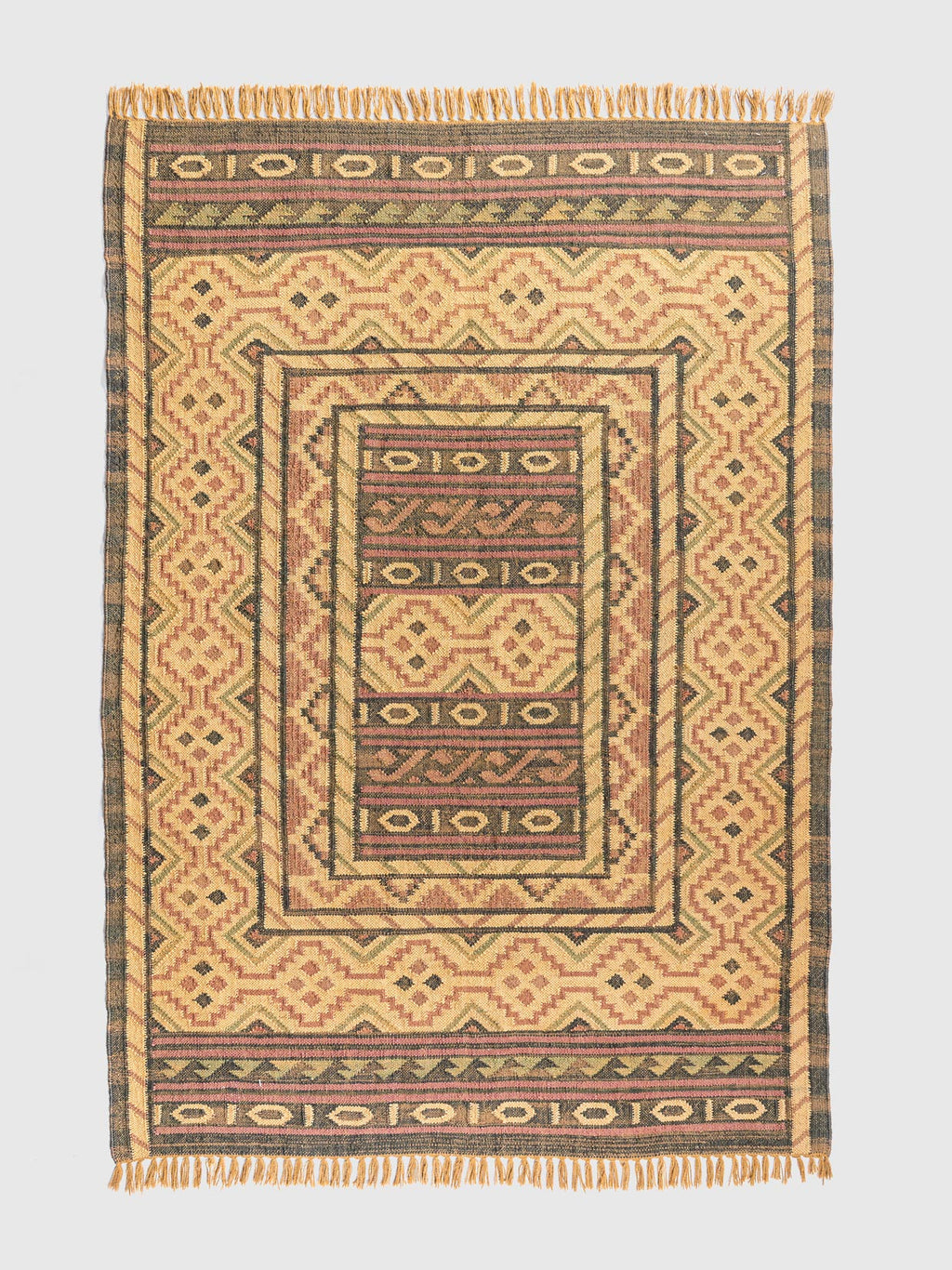 Tarragon Trace Jute Killim Rug Contrast Living