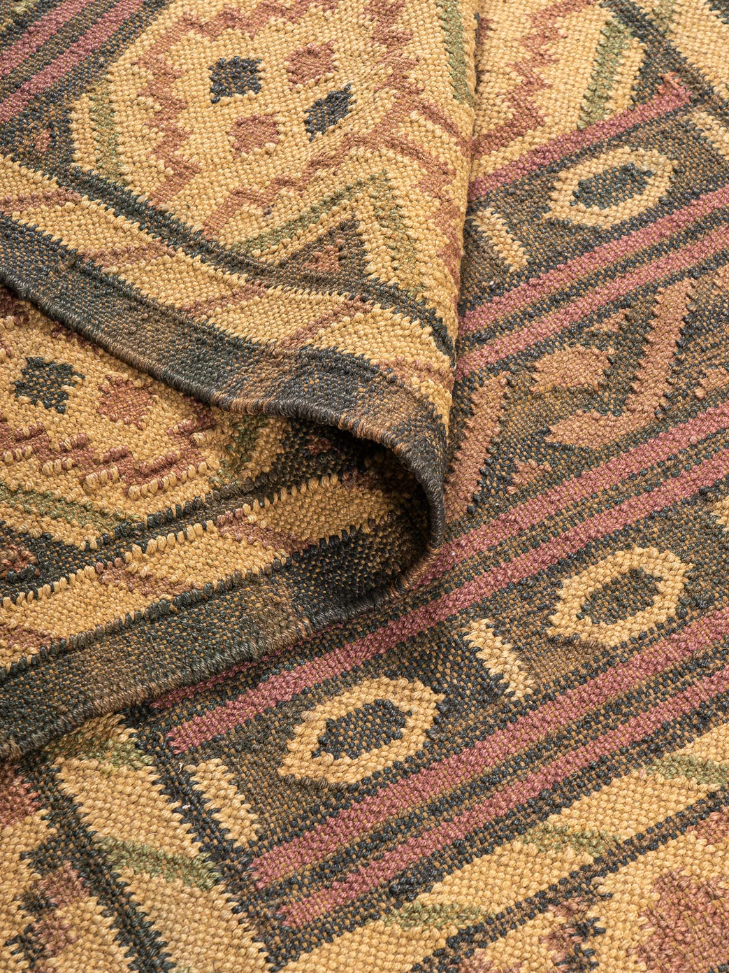 Tarragon Trace Jute Killim Rug Contrast Living