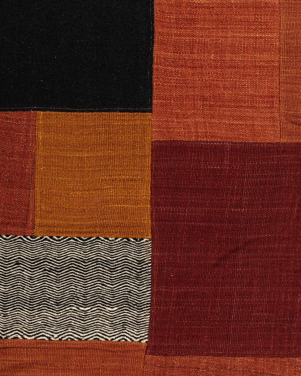 Barmer Clay Wool Patch Rug Contrast Living